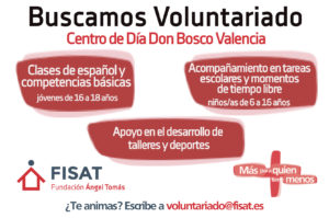 Ofertes de voluntariat. Centre de Dia Don Bosco