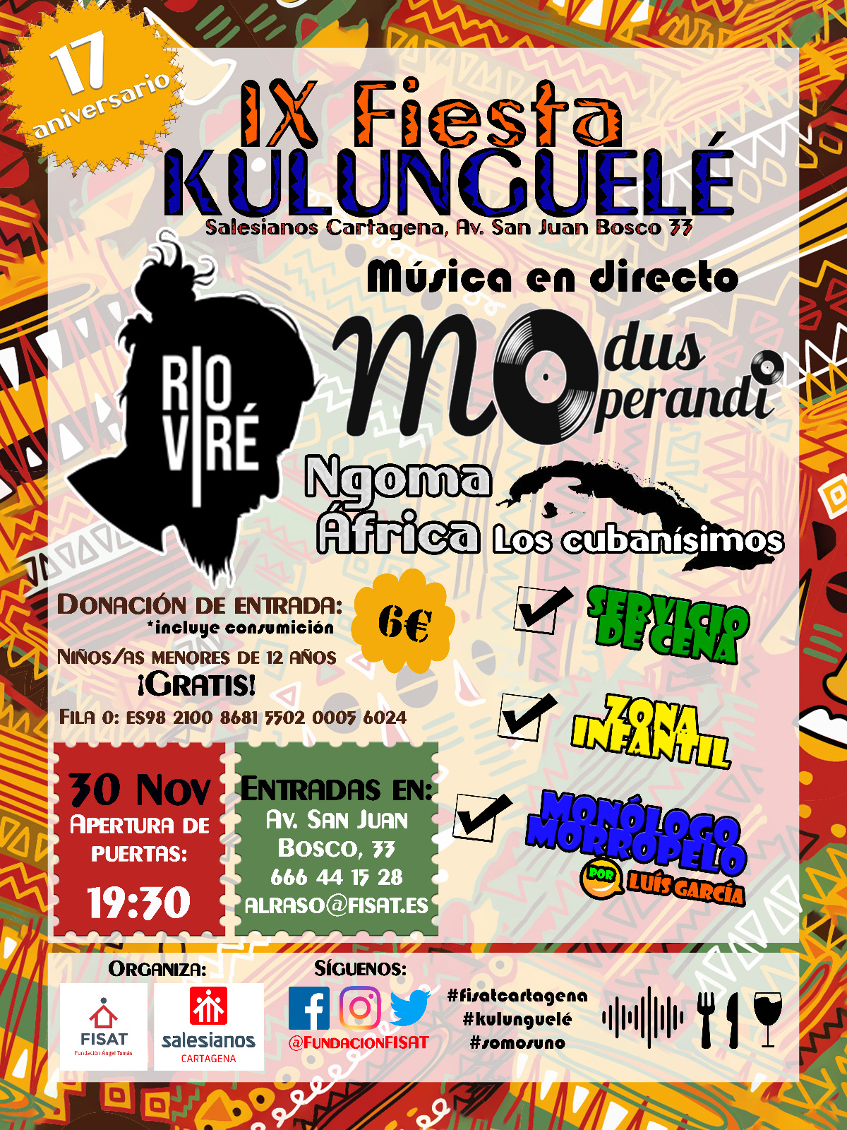 Llega KULUNGUELÉ, la fiesta solidaria de Cartagena, a favor de los proyectos sociales