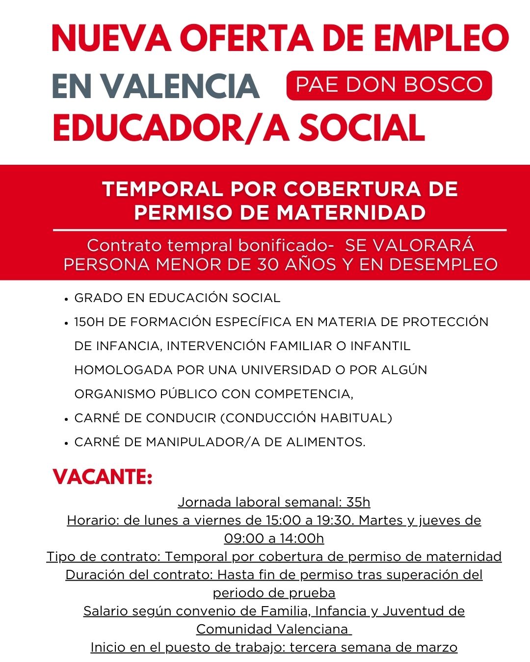 oferta de empleo en FISAT